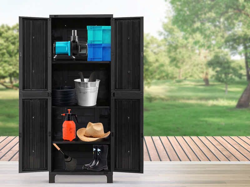 Full-Size Outdoor Storage Cabinet - Black