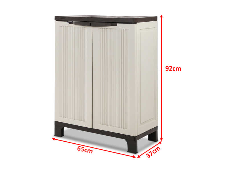 Half-Height Outdoor Storage Cabinet - Cream