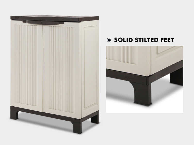 Half-Height Outdoor Storage Cabinet - Cream