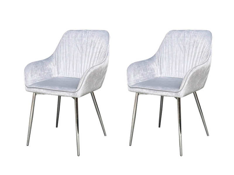 Ogden Velvet Dining Chair Silver -Set of 2