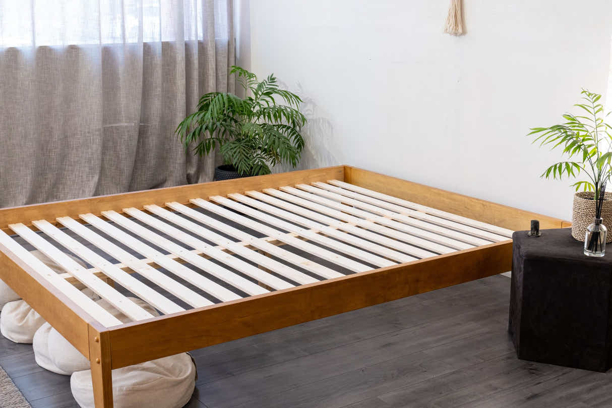 Sovo Bed Frame Oak & Euro Top Mattress G31 - Single