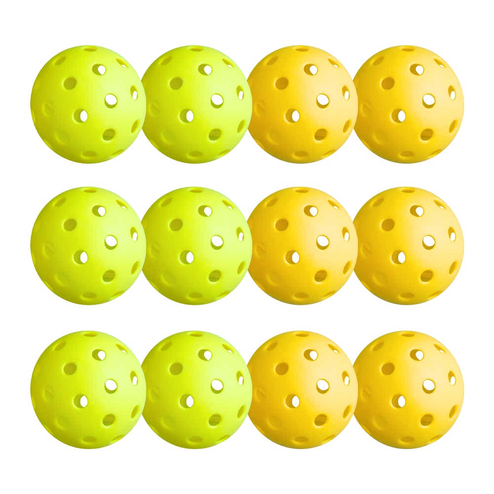DS NA Everfit 12PC Pickleballs Set 40-Hole Design Indoor Outdoor Durable