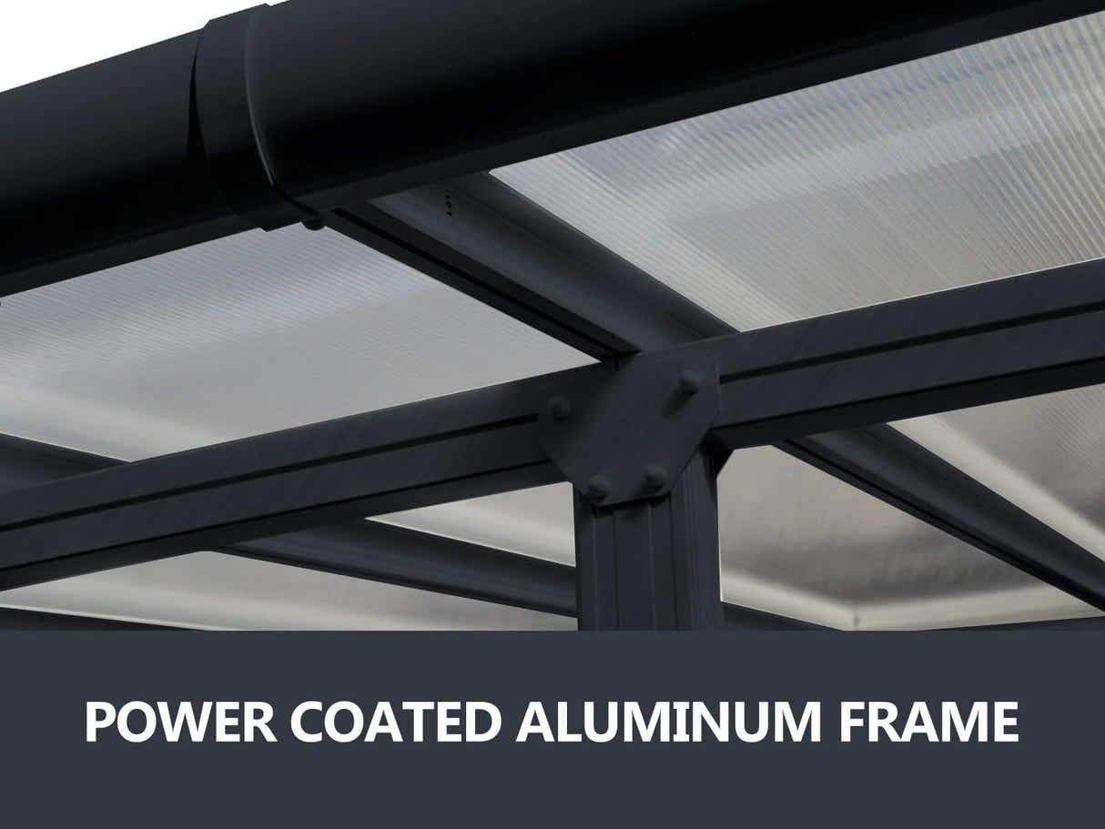 Aluminium Patio Canopy Grey - 10ft x 14ft