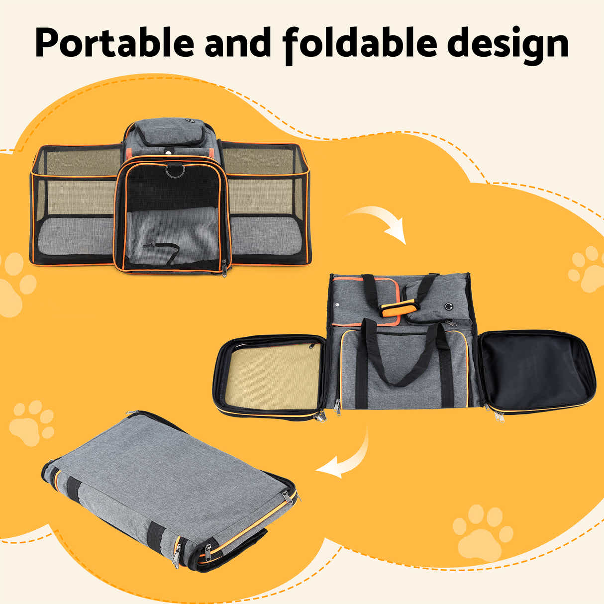 DS NA i.Pet Pet Carrier Bag Foldable Expandable Dog Cat Portable Car Kennel