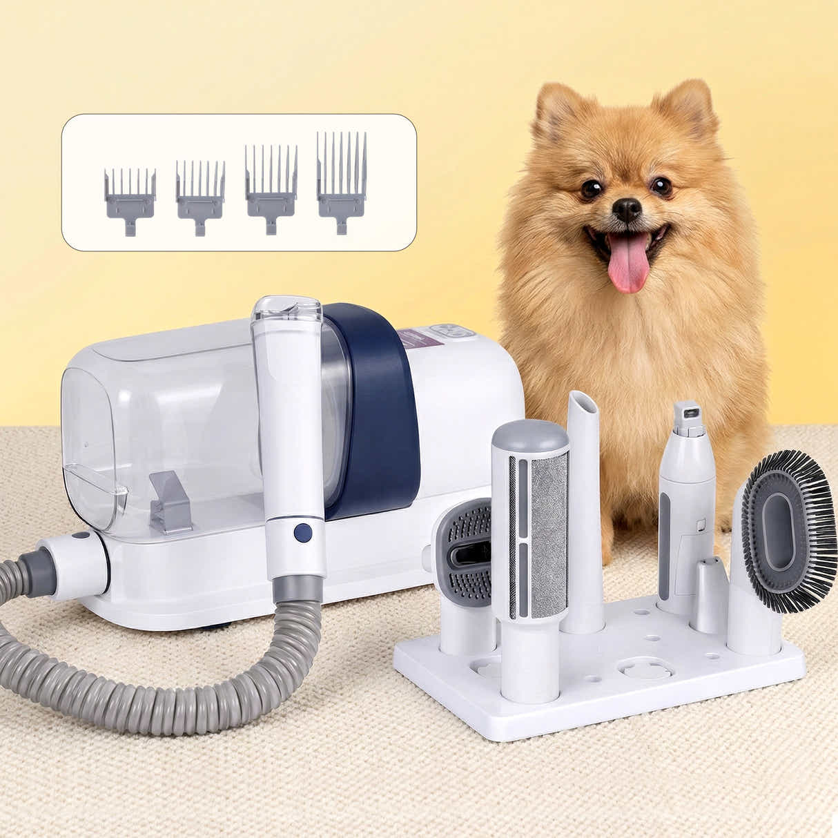 DS NA i.Pet Pet Grooming Kit – Vacuum Dog & Cat Hair Dryer, Clipper & Brush Set