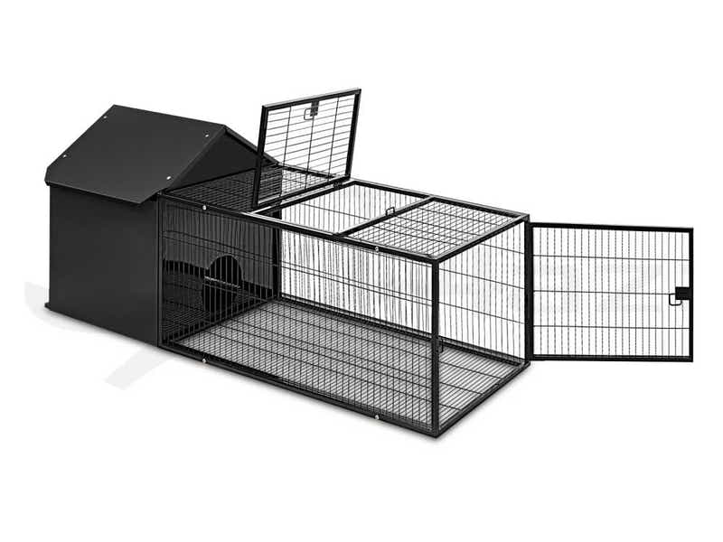 Metal Pet Hutch Black - 160cm
