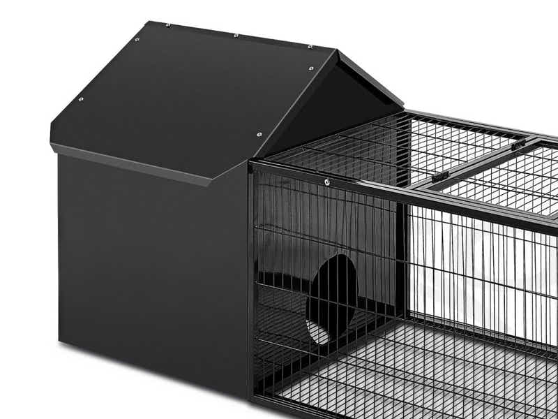Metal Pet Hutch Black - 160cm