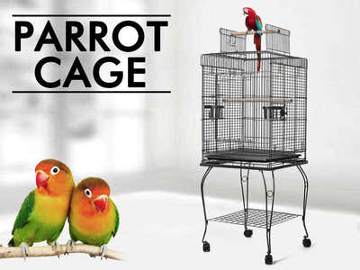 Iron Bird Cage with Pan Roof - 128cm