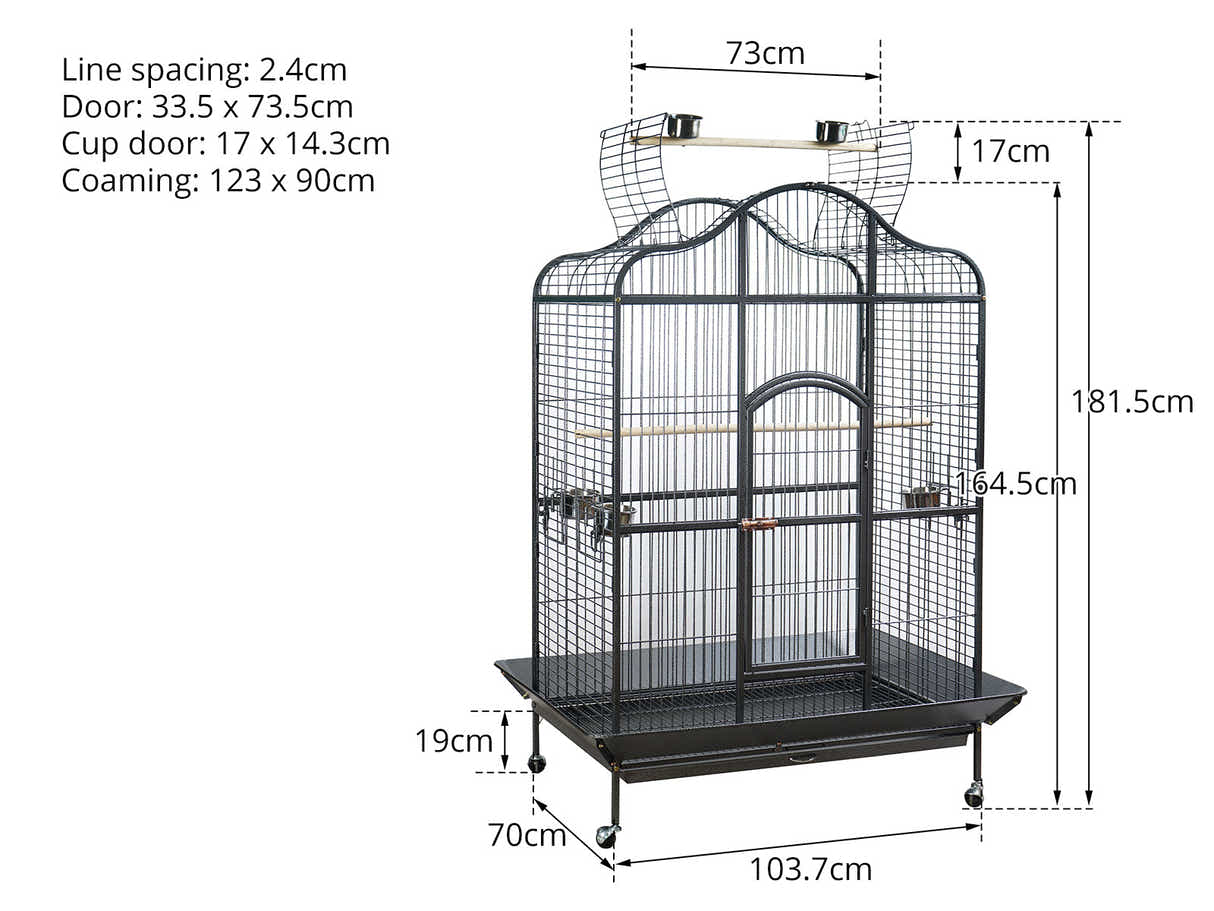 Iron Bird Cage with Top Open Design - 164 cm