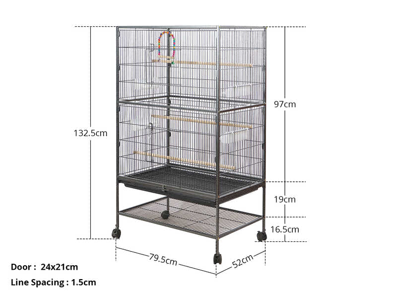 Iron Bird Cage with Storage Shelf - 132.5 cm