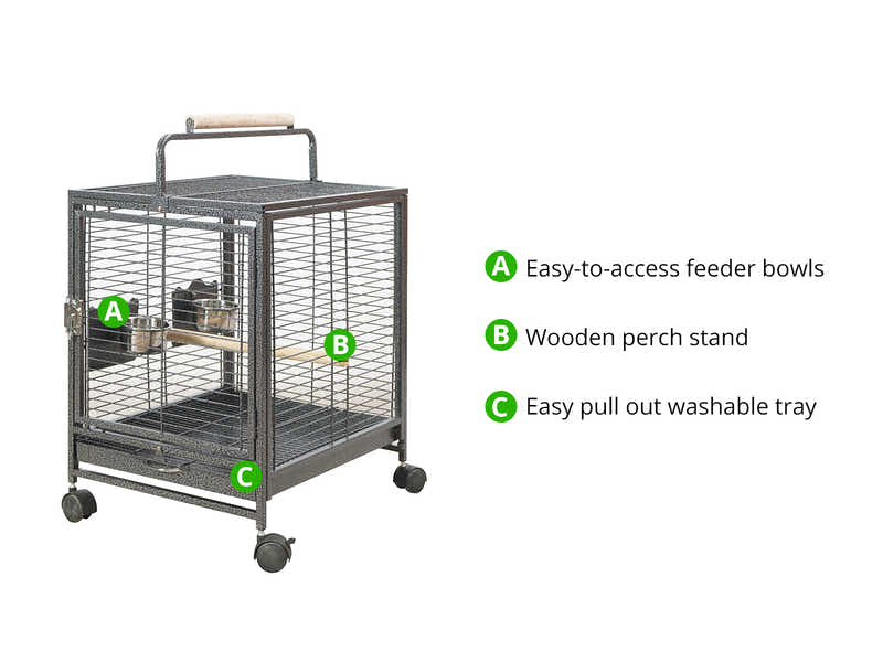 Portable Iron Bird Cage - 75 cm