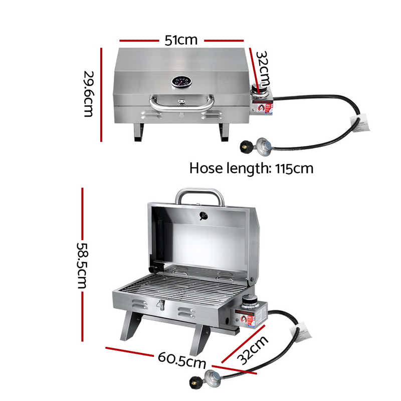 Portable Stainless Steel Gas BBQ Grill
