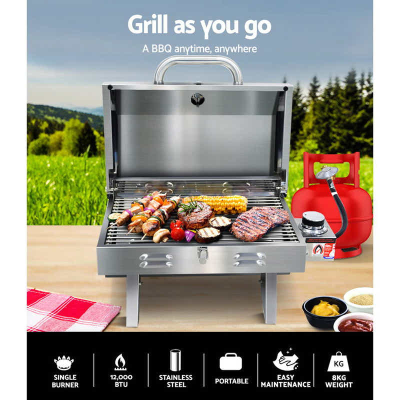 Portable Stainless Steel Gas BBQ Grill
