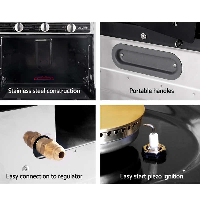 Portable Gas Oven LPG Silver