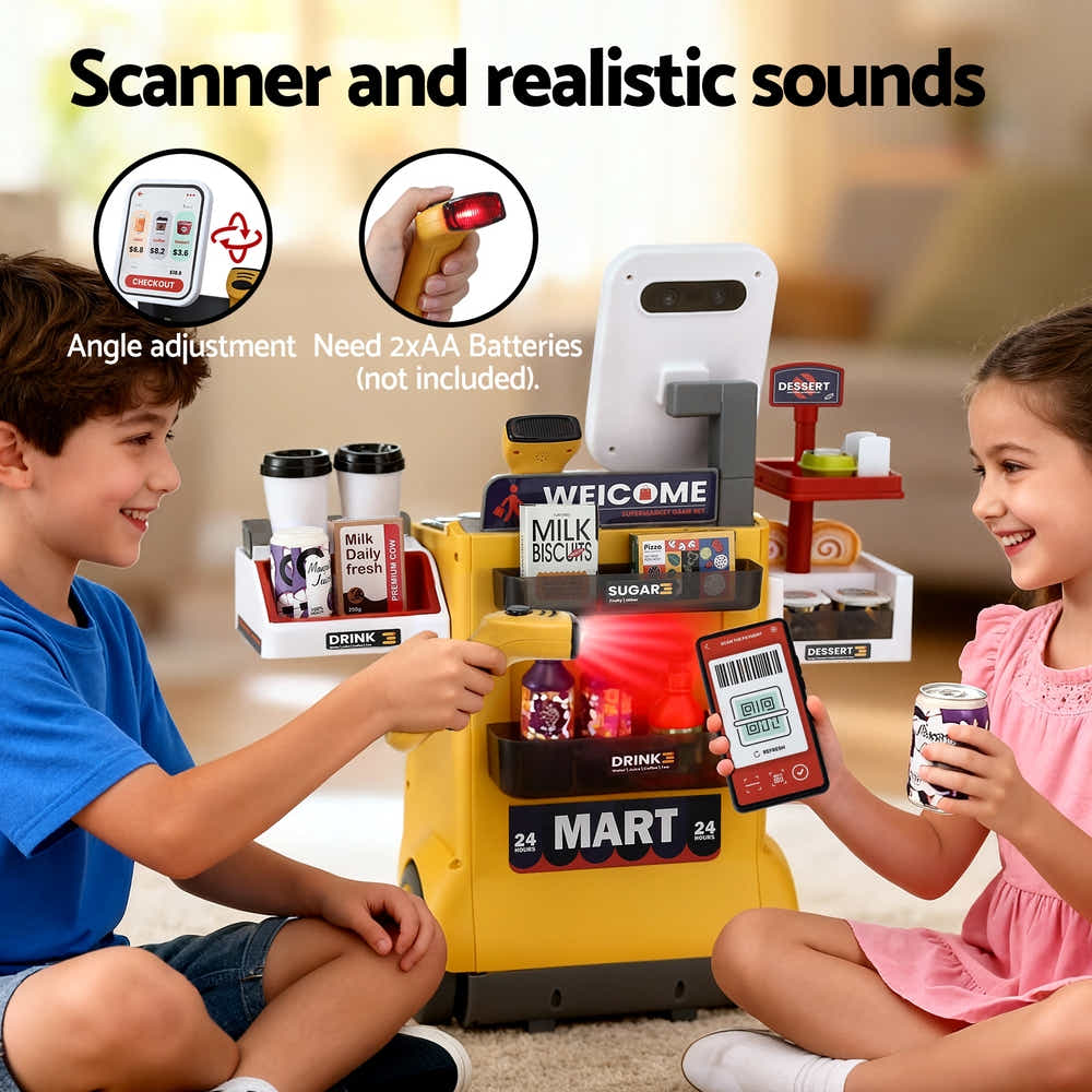 DS NA Keezi Kids Playset Supermarket Shopping Role Play Toy Cash Food 48PCS