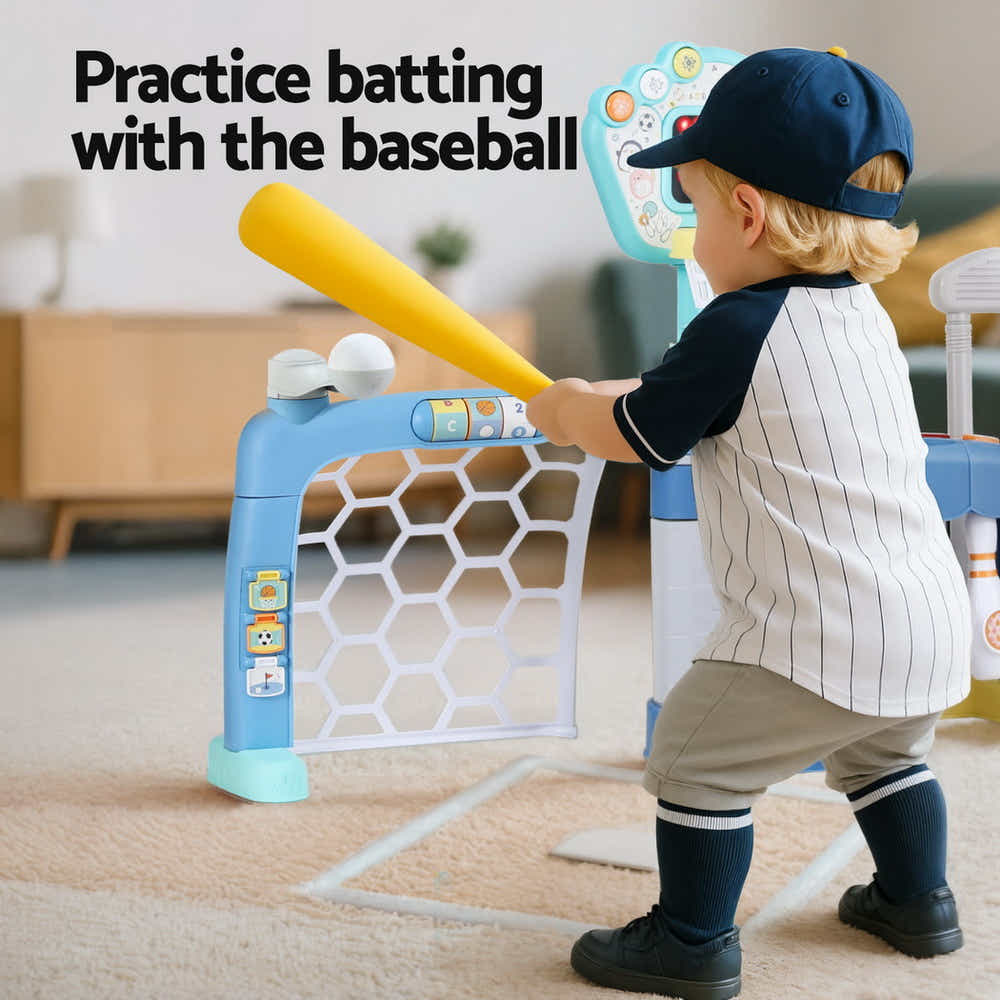 DS NA Keezi Kids Basketball Hoop Stand Bowling Baseball Golf Game Toys Set Blue