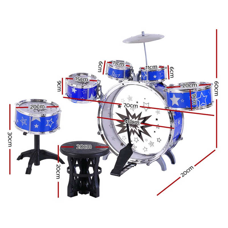 DS NA Keezi 11 Piece Kids Drum Set