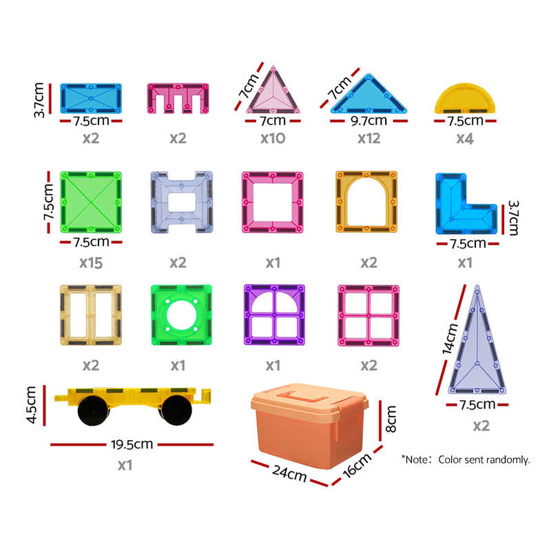DS NA 60pcs Kids Magnetic Tiles Blocks Building Educational Toys Children Gift