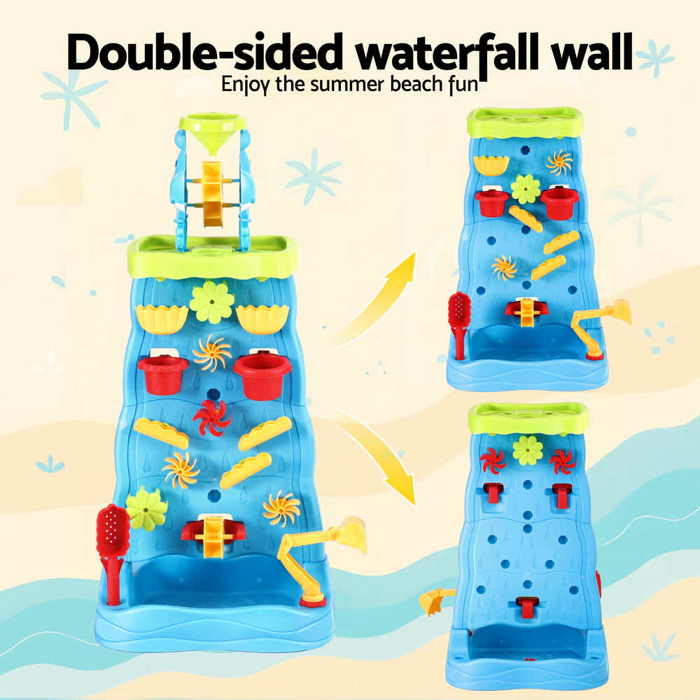 DS NA Keezi Kids Sand and Water Table Waterfall Wall Sandpit Toys Beach Shovel