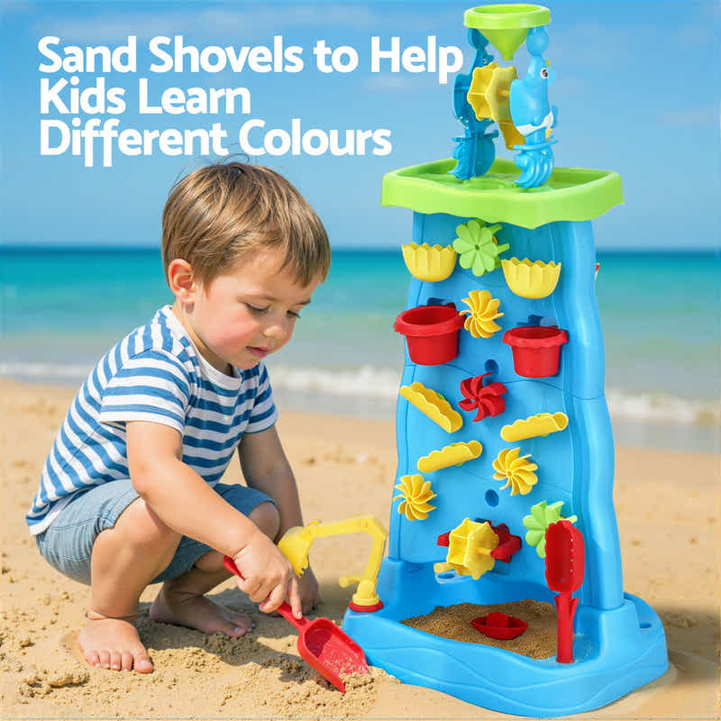 Sand and Water Table Waterfall Wall Sandpit Toys Beach Shovel