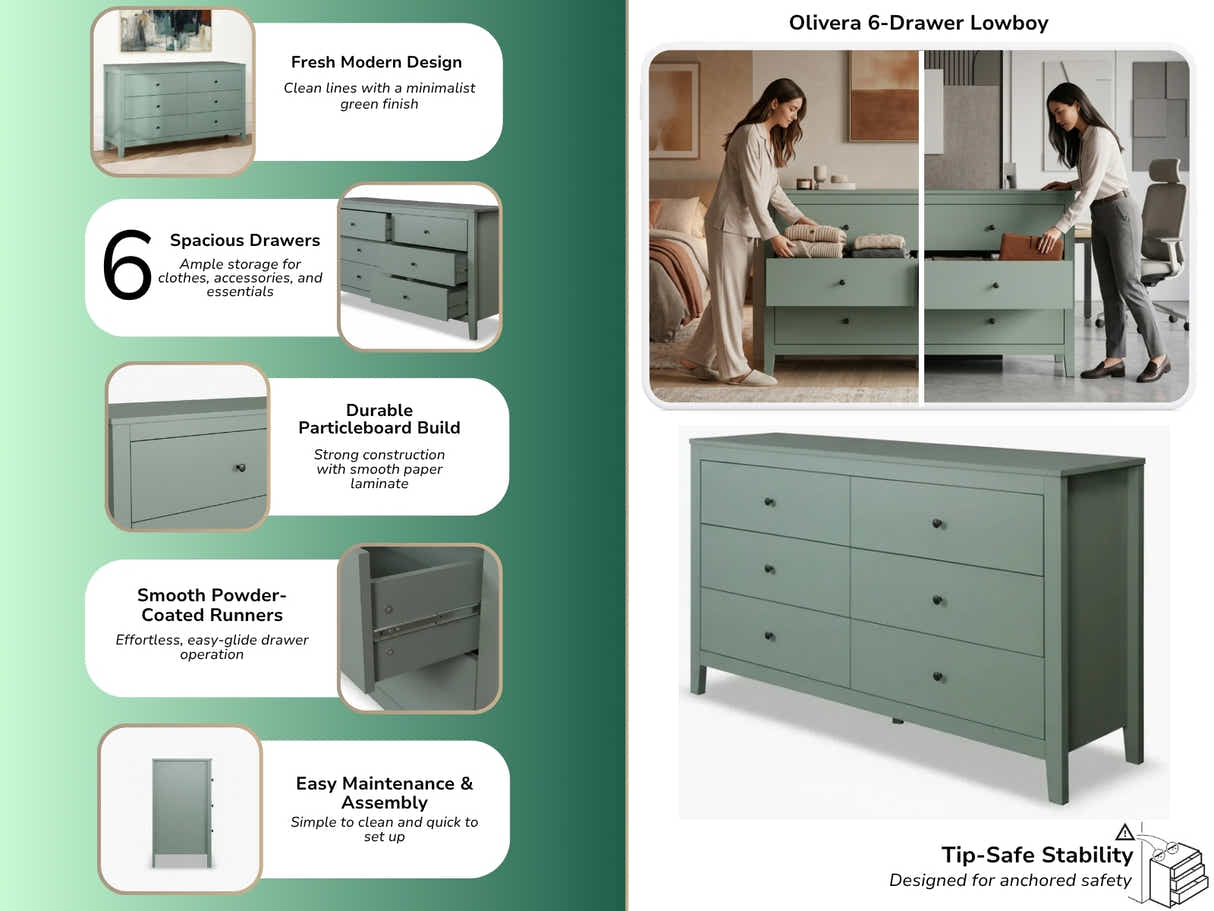 Olivera 6-Drawer Lowboy