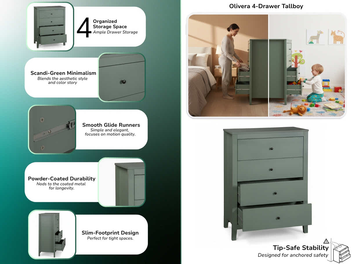 Olivera 4-Drawer Tallboy