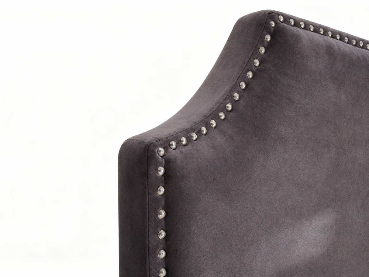 Malvern Velvet Headboard Dark Grey - Double