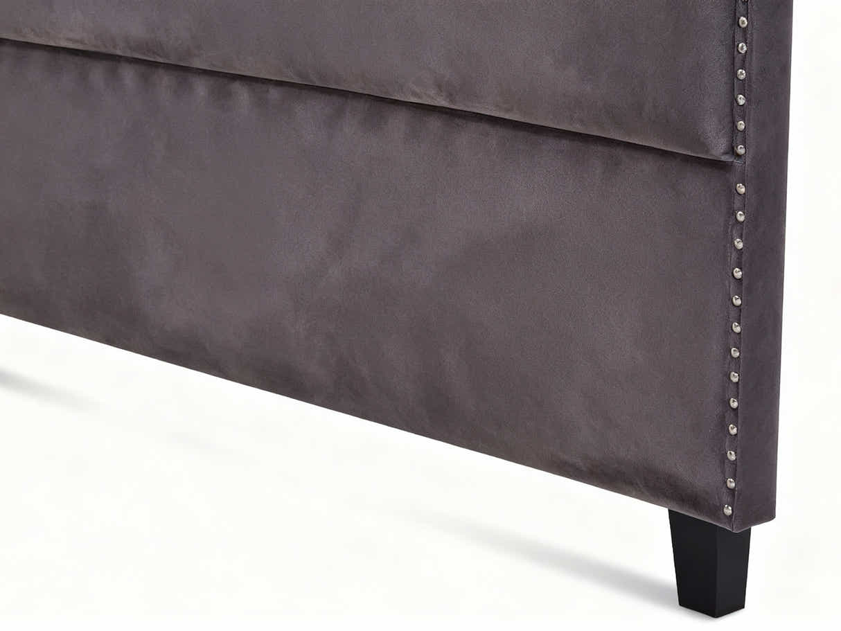 Malvern Velvet Headboard Dark Grey - Double