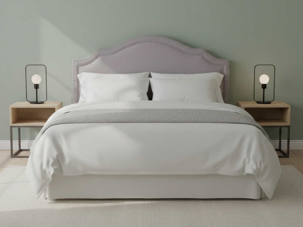 Lavaca Velvet Headboard Light Grey - Double