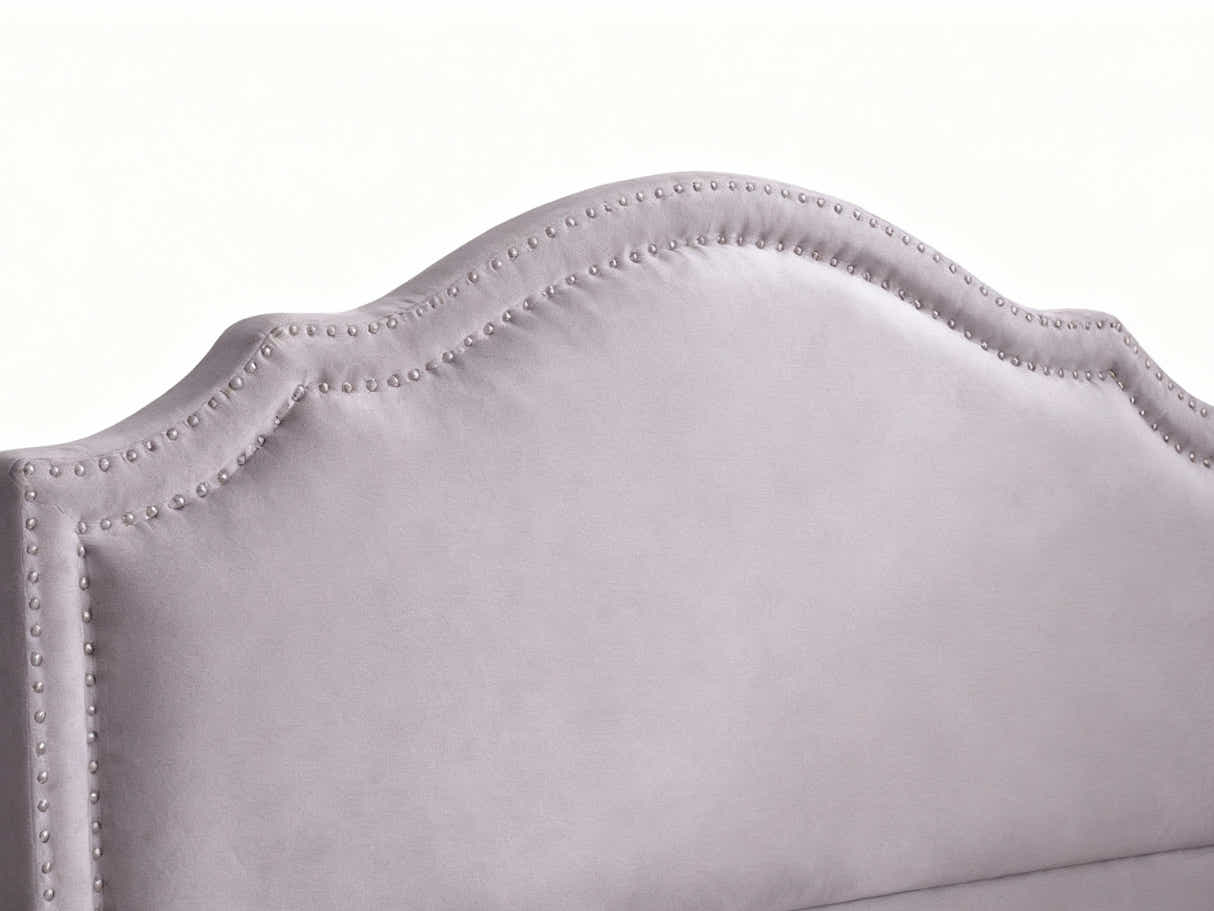 Lavaca Velvet Headboard Light Grey - Double