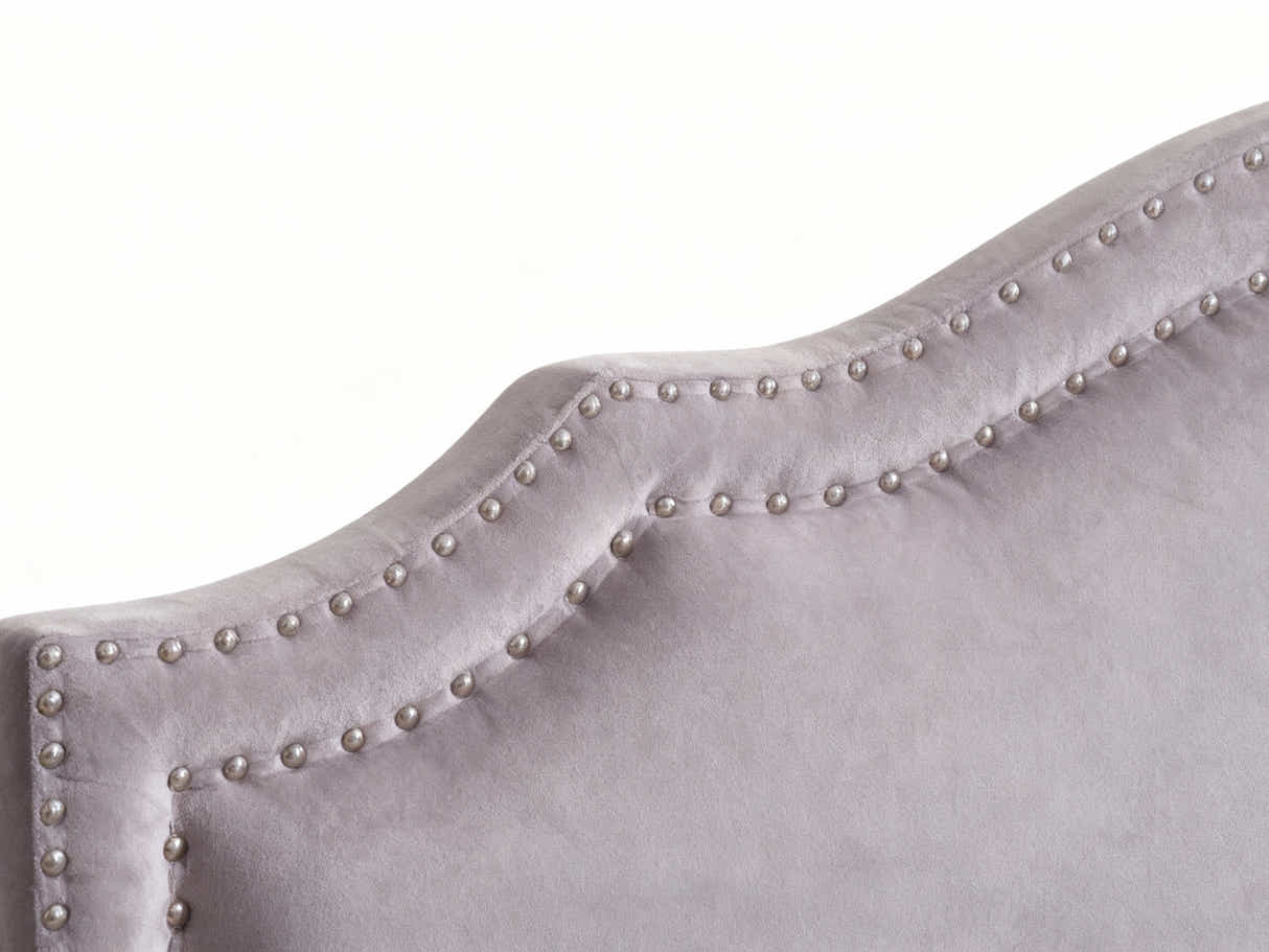 Lavaca Velvet Headboard Light Grey - Double