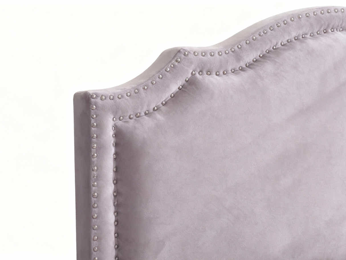 Lavaca Velvet Headboard Light Grey - Double
