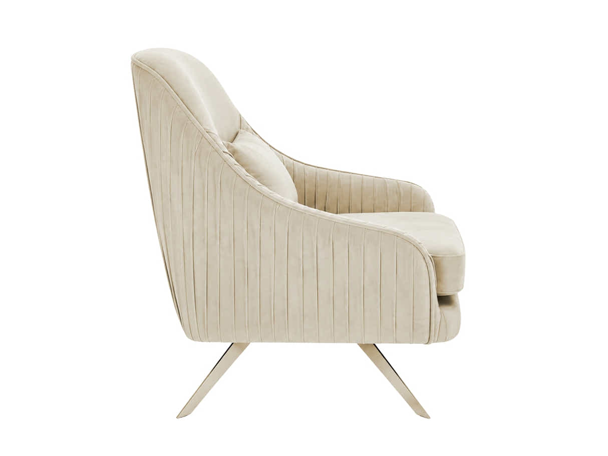 Velvet Swivel Accent Chair - Beige