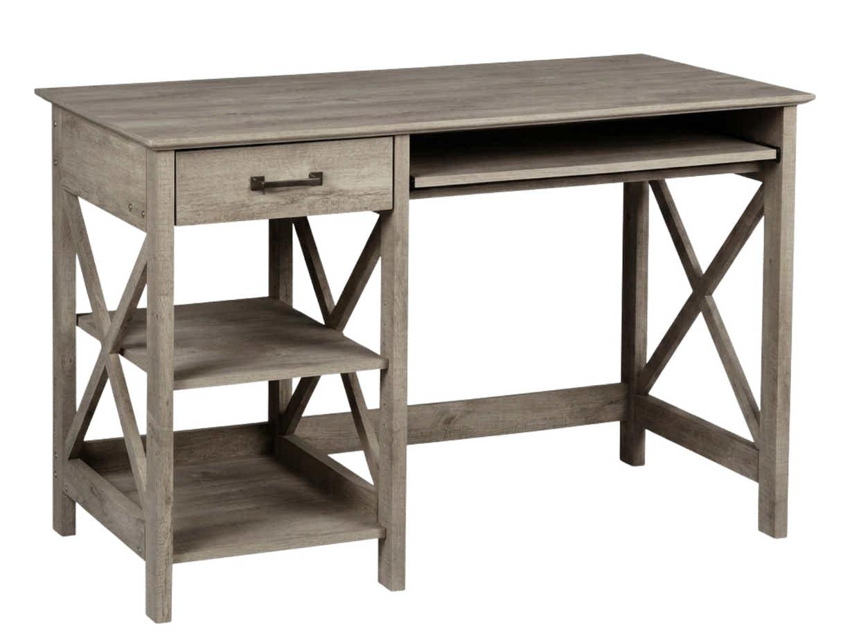 Writing Desk With Shelves Rustic Oak