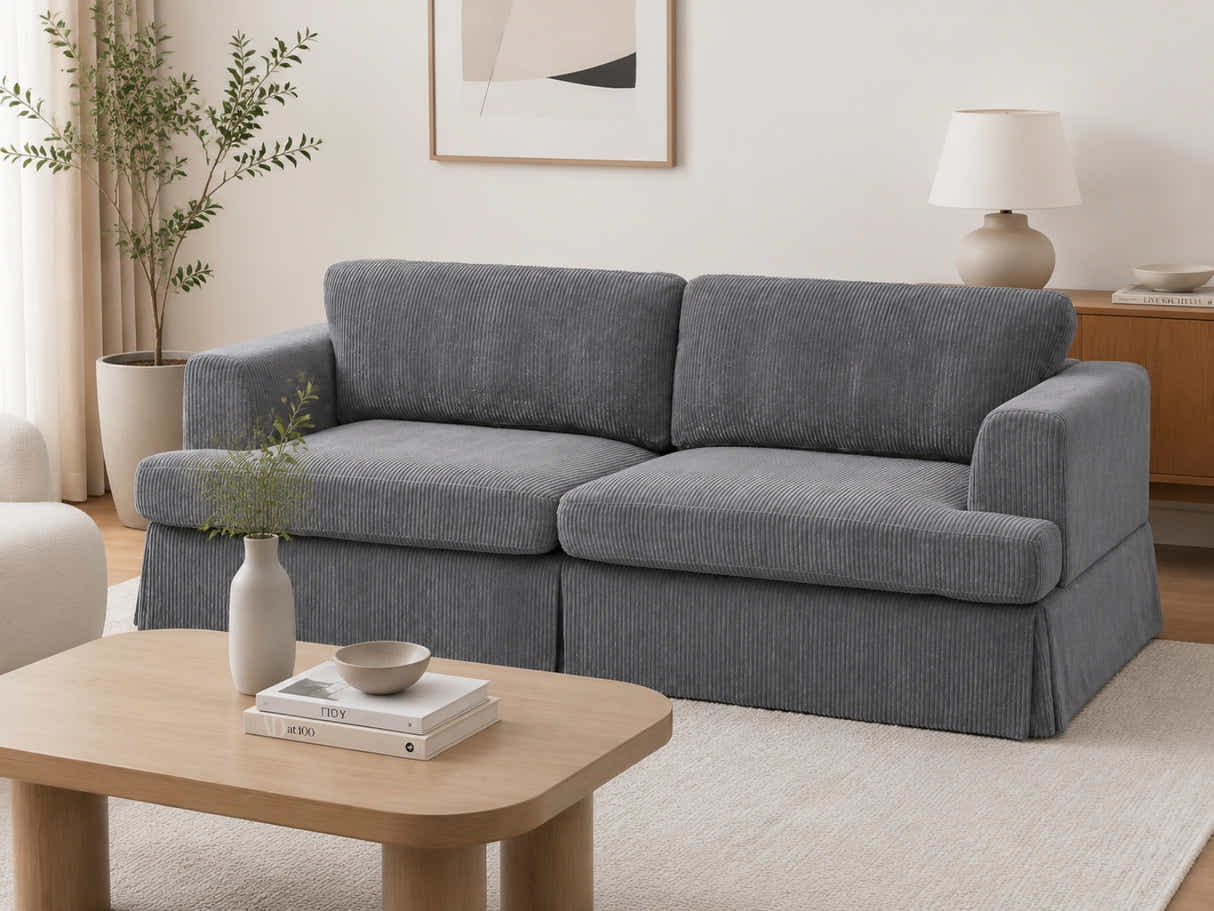 Levinson Corduroy Sofa - Grey
