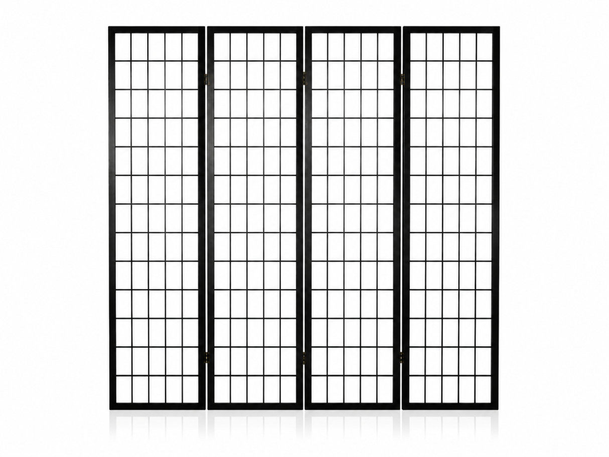 4-Panel Room Divider E P1 - Black