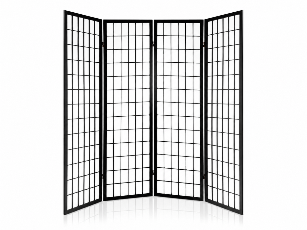 4-Panel Room Divider E P1 - Black