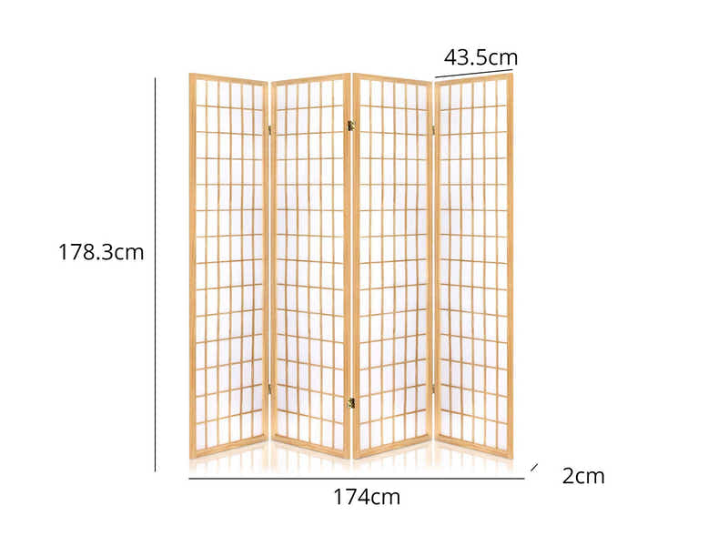 DS Room divider E P1 4 panel Natural