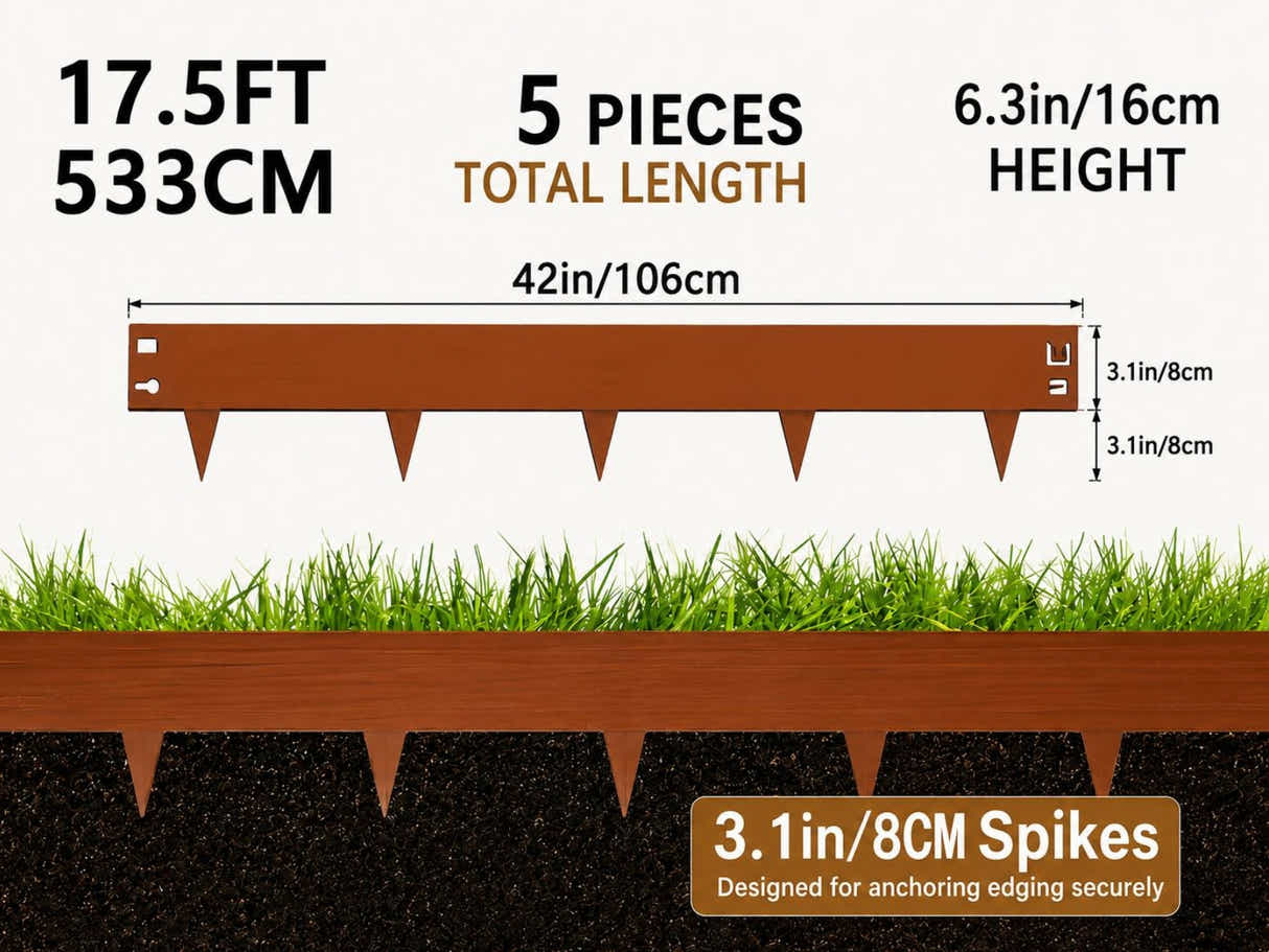 DS BS 5 Pack Metal Garden Landscape Edging