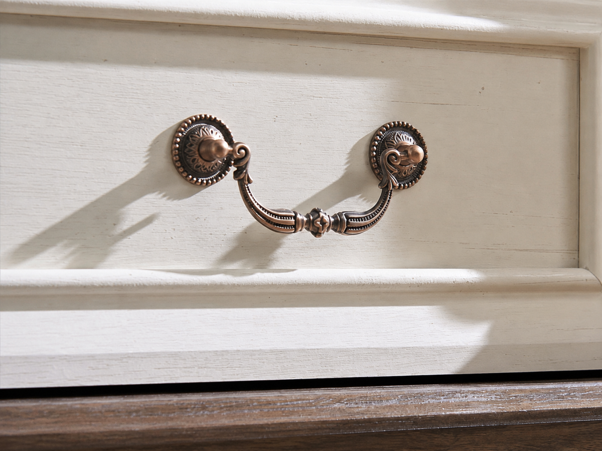 5-Drawer Chest - Antique White & Rustic Brown