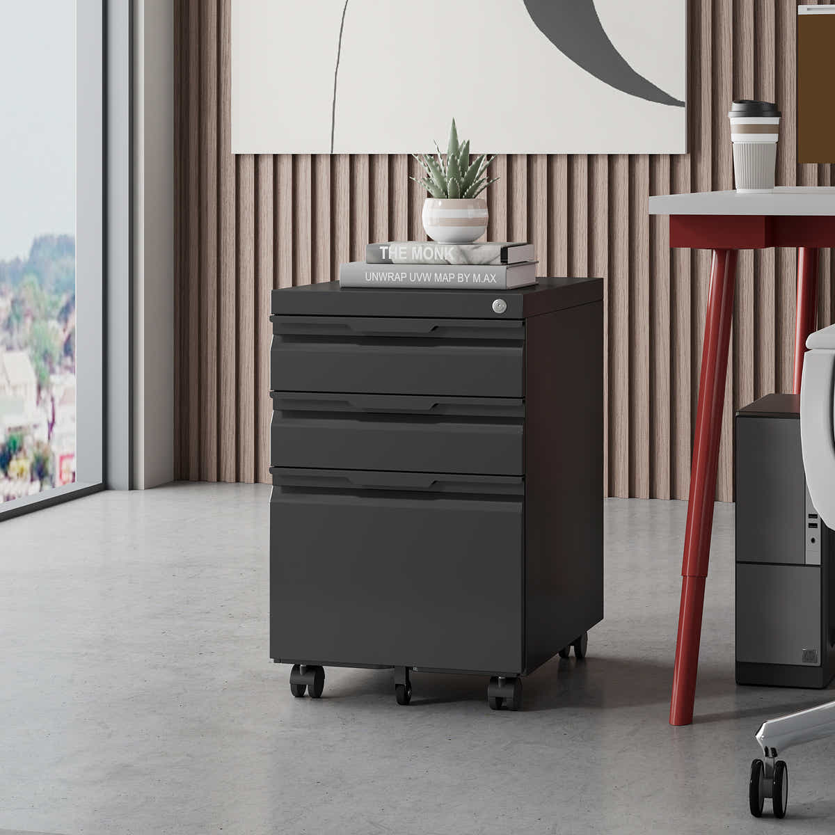 DS Mason Steel Mobile Pedestal 3-Drawer Cabinet