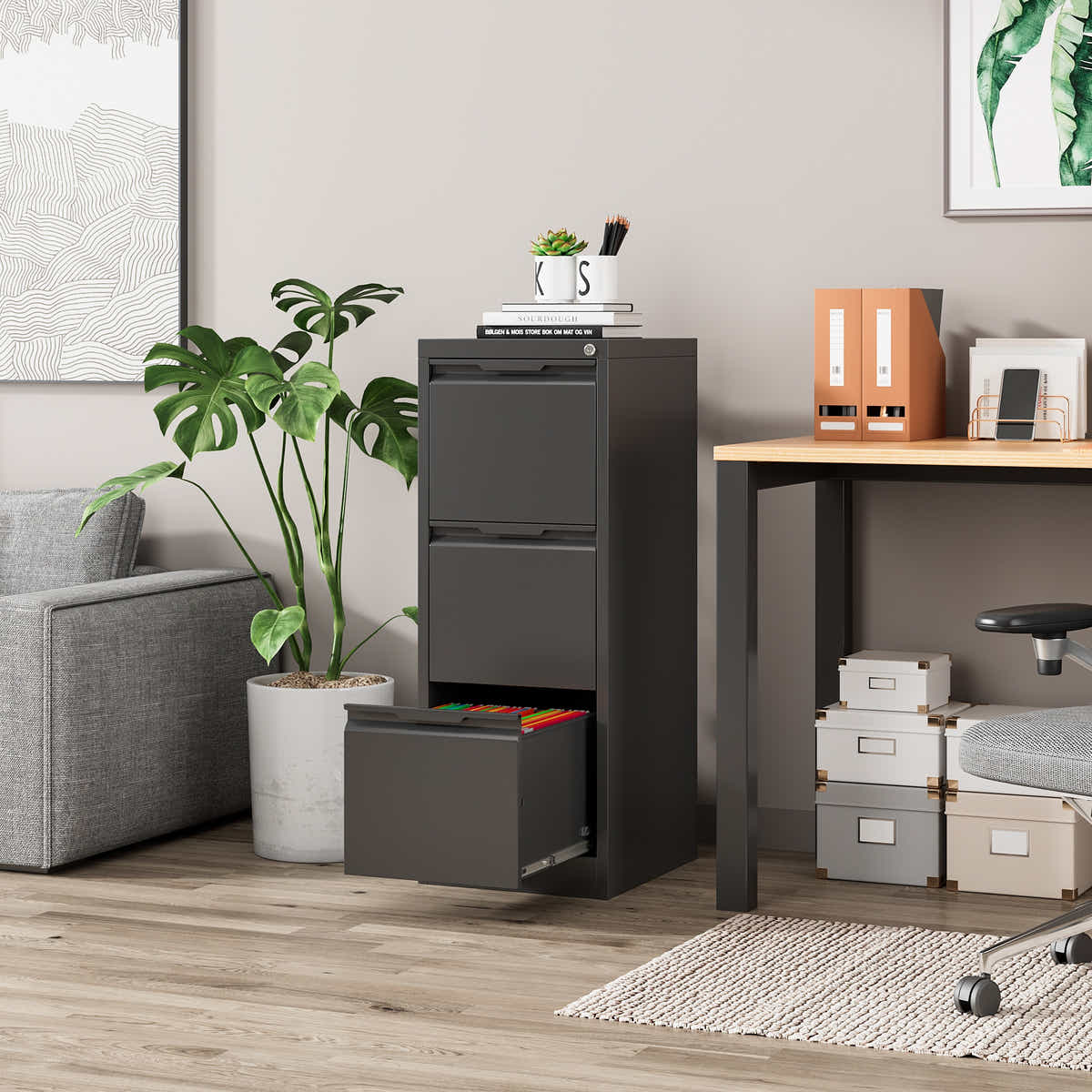 DS Mason Steel 3-Drawer File Cabinet
