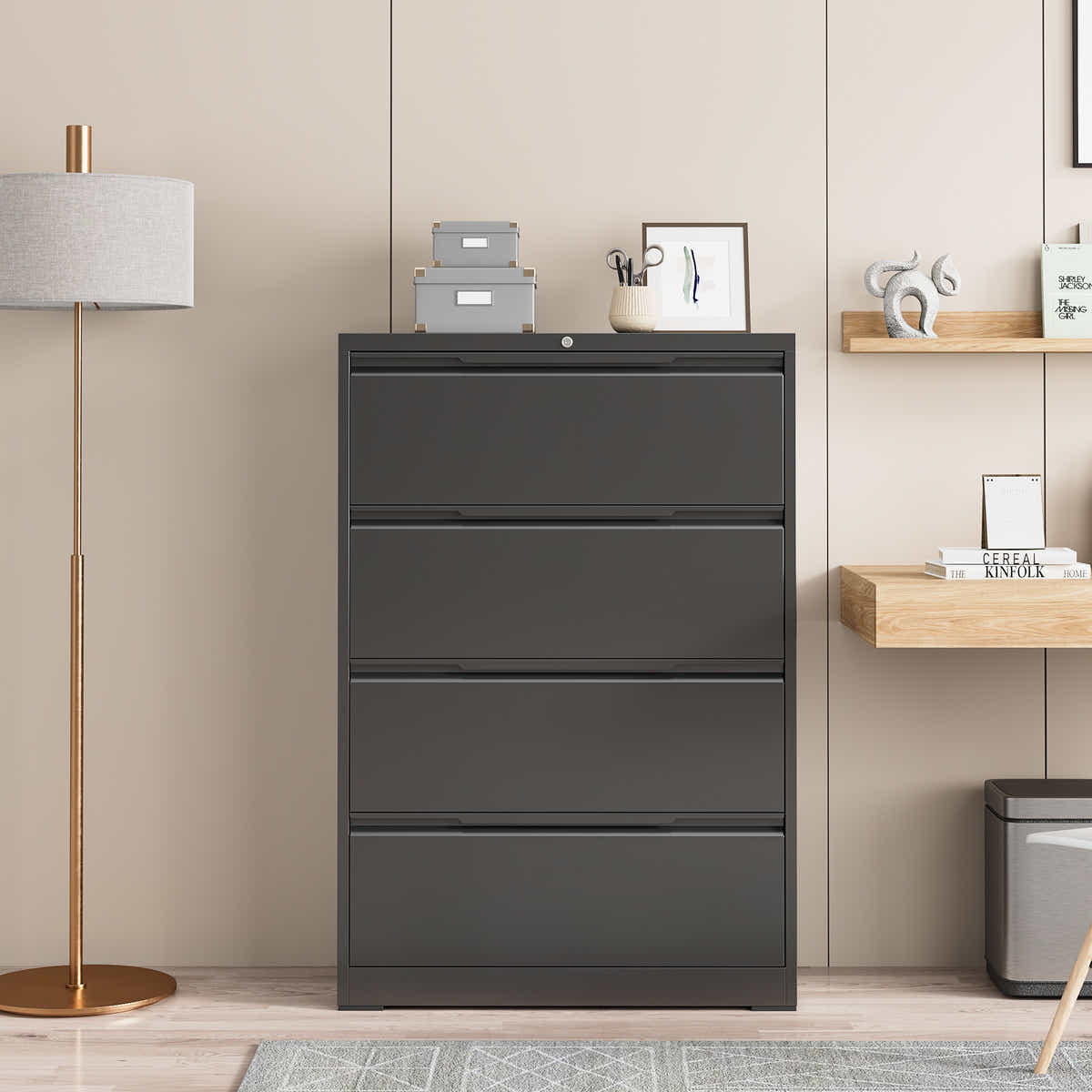 DS Mason Steel Lateral 4-Drawer File Cabinet