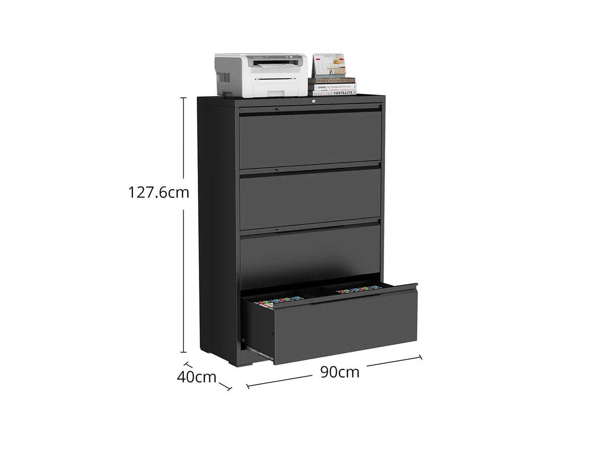 DS Mason Steel Lateral 4-Drawer File Cabinet