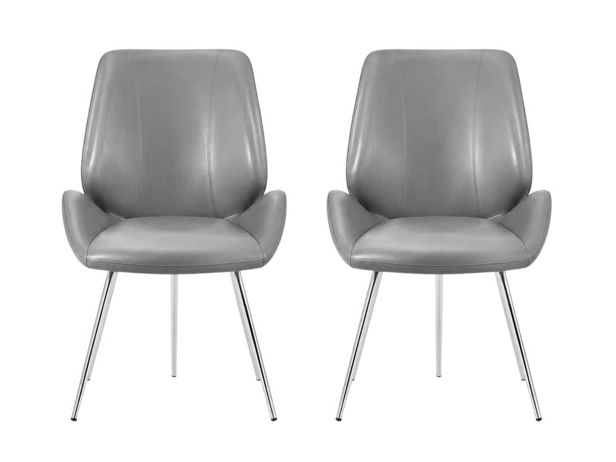 Dining Chair PU Grey - Set of 2
