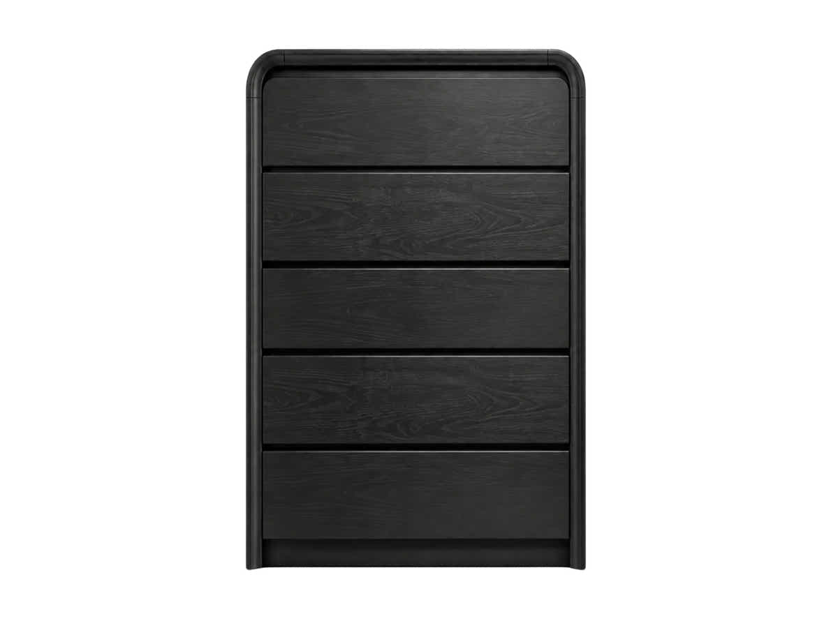 Vilda 5-Drawer Tallboy - Black