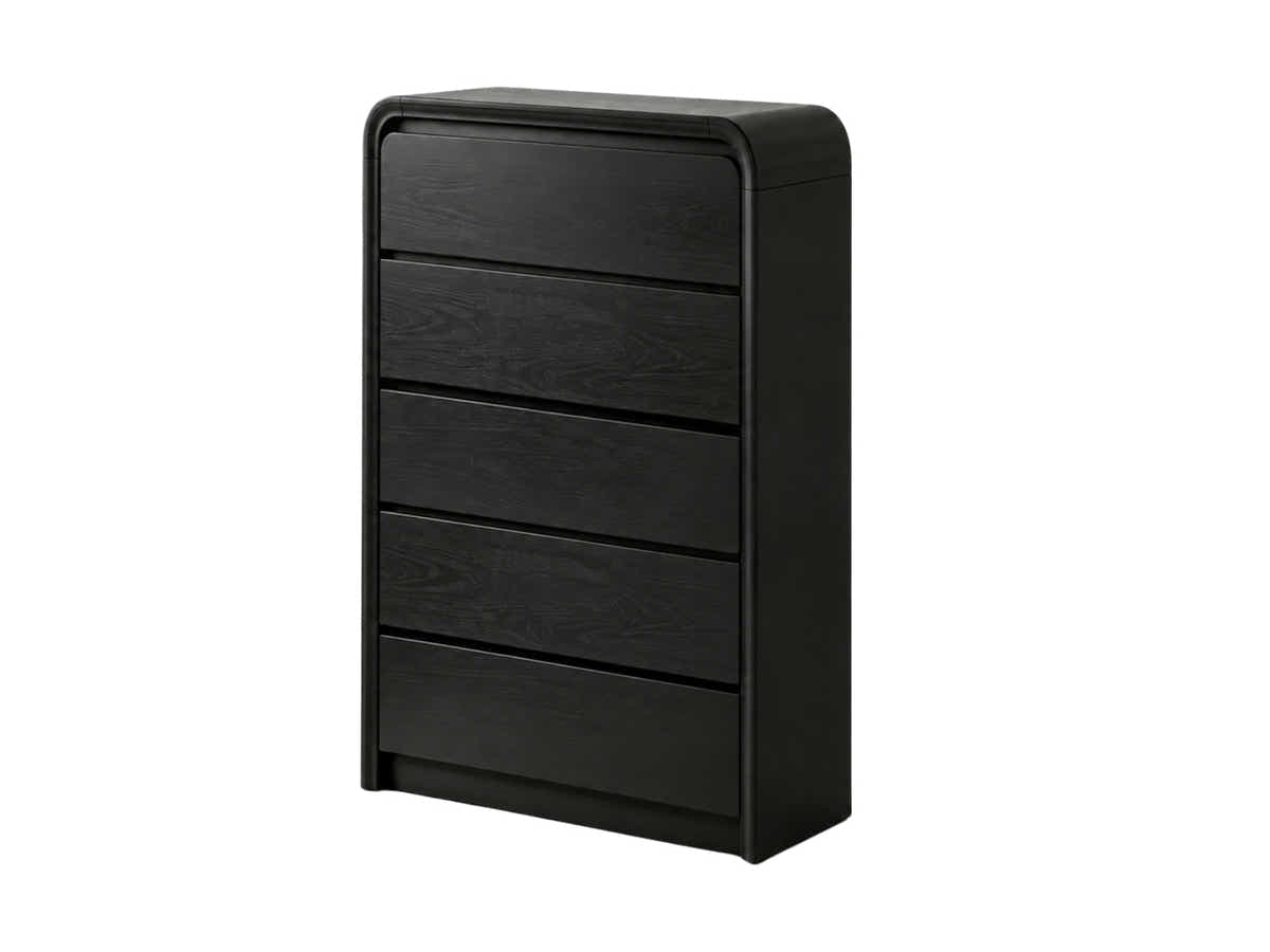 Vilda 5-Drawer Tallboy - Black