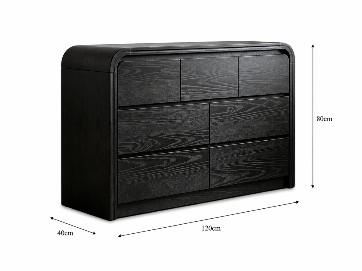 Vilda 7-Drawer Cabinet - Black