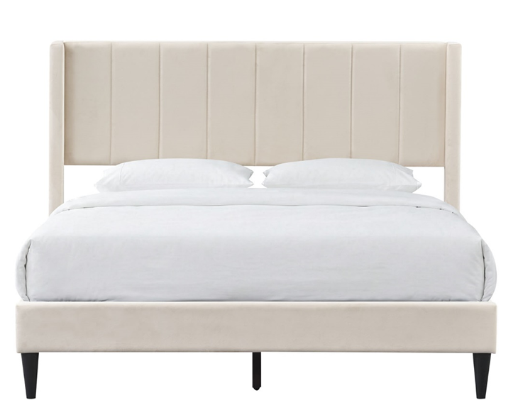DS Ollie Fabric Bed Beige - Double