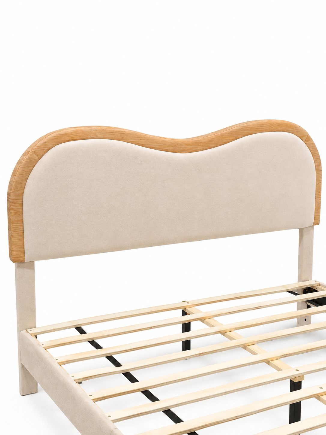 DS Etta Fabric Bed Beige - Queen